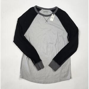 Express Men's Raglan Long Sleeve Shirt – Gray & Black